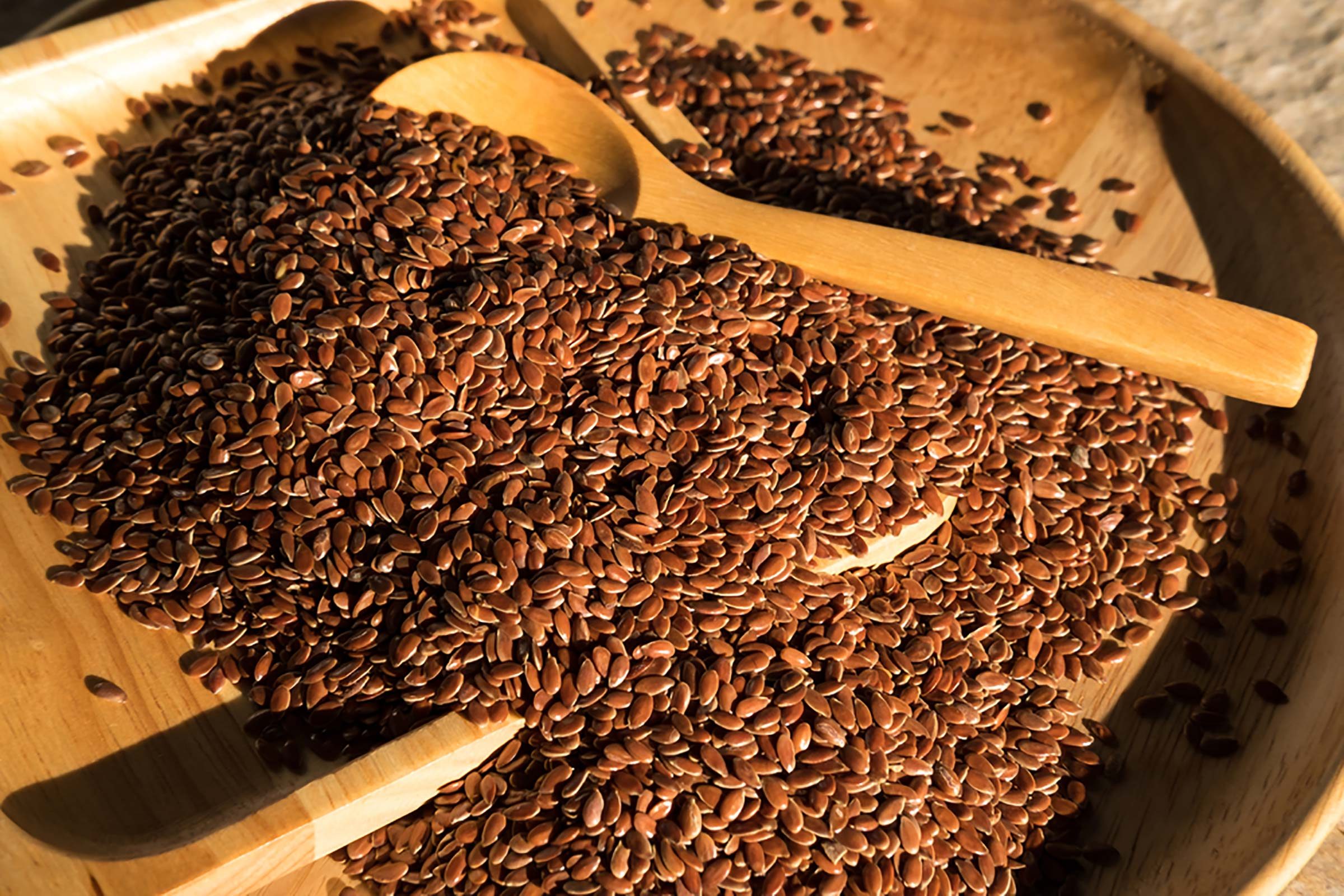 Bowl of flaxseed.
