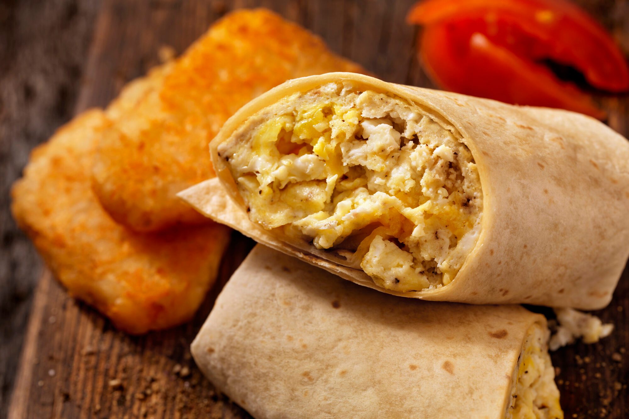 Scrambled Egg and Cheese Breakfast Wrap